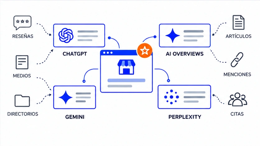 Una empresa recomendada en varias respuestas de IA, como ChatGPT, Gemini, Perplexity y AI Overviews, apoyada en reseñas, medios y directorios
