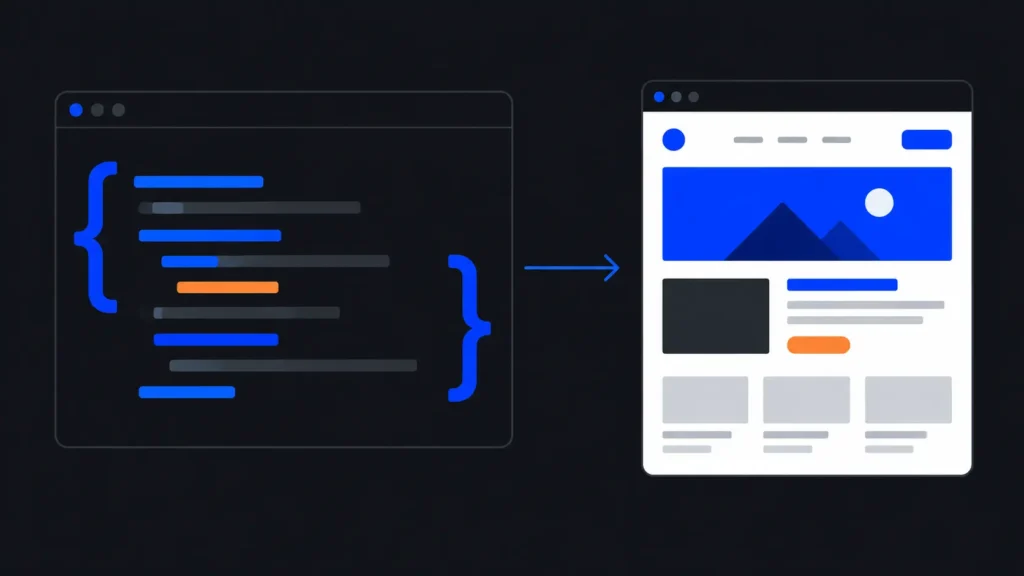 Bloque de código JSON-LD conectado a la página que describe