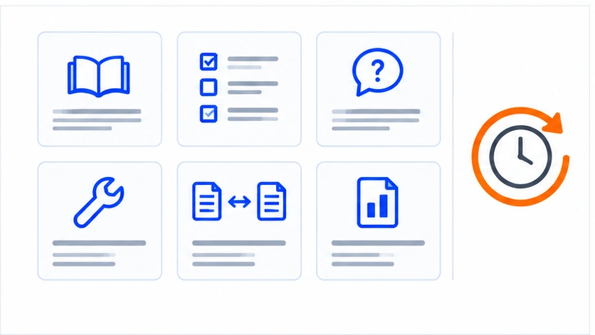Formatos de contenido evergreen: glosarios, checklists, preguntas frecuentes, tutoriales, comparativas y estudios, con su ciclo de revisión